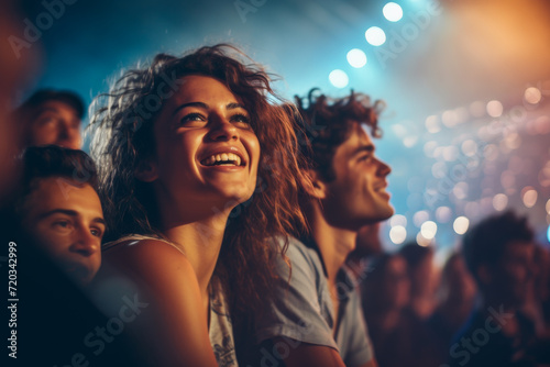 joyful girl at an open air concert © SERGEY