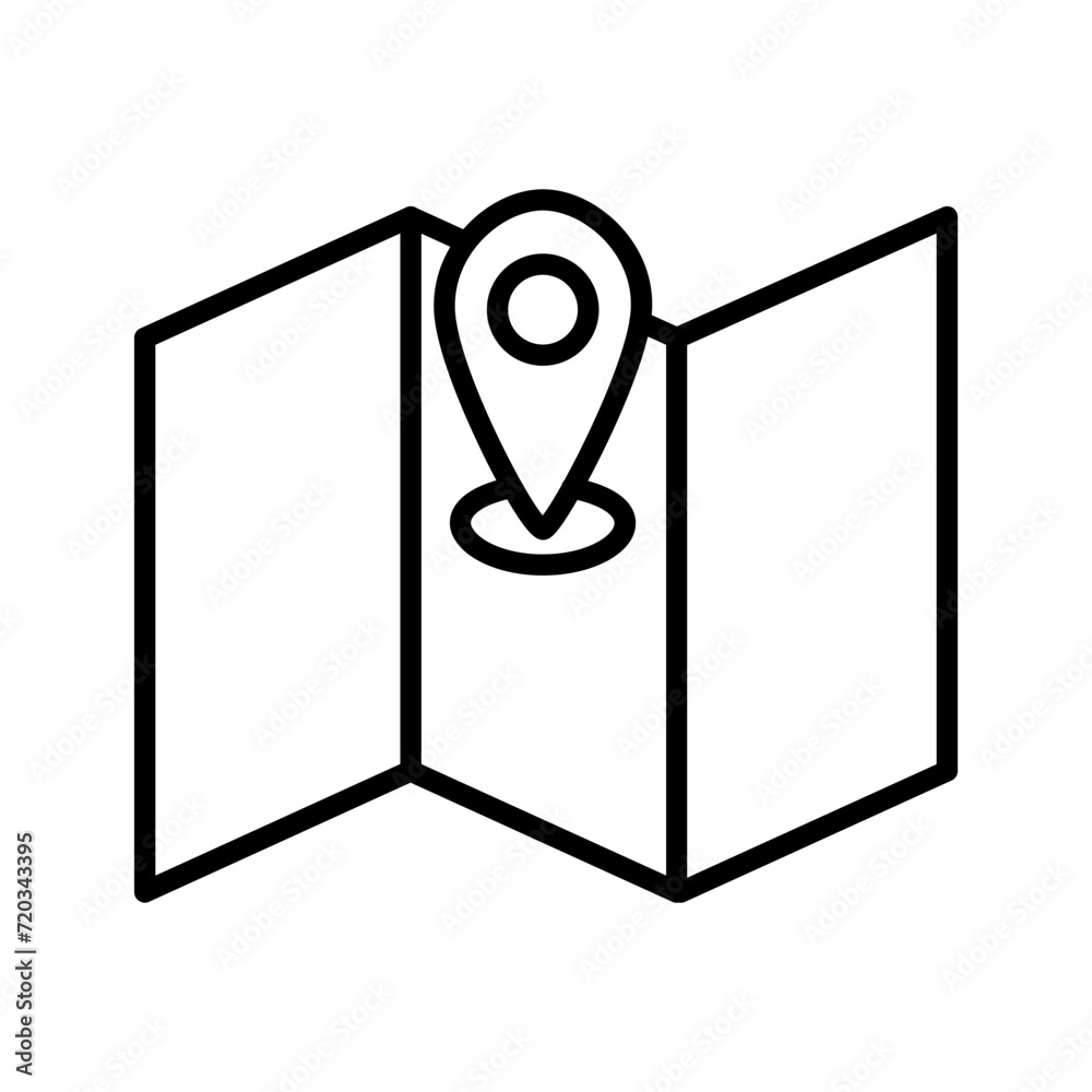 Folded Map Vector Icon Folded Map Vector Icon