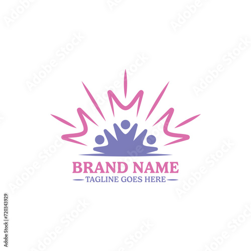 Children happy shine logo. Simple, modern, unique, character.