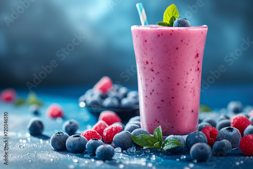 Blueberry and raspberry smoothie 