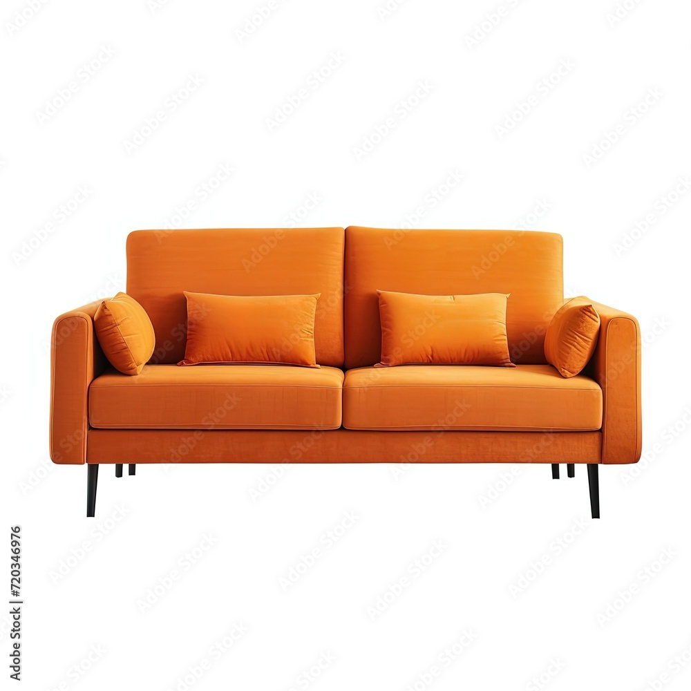modern orange textile sofa isolated on white modern orange textile sofa isolated on white