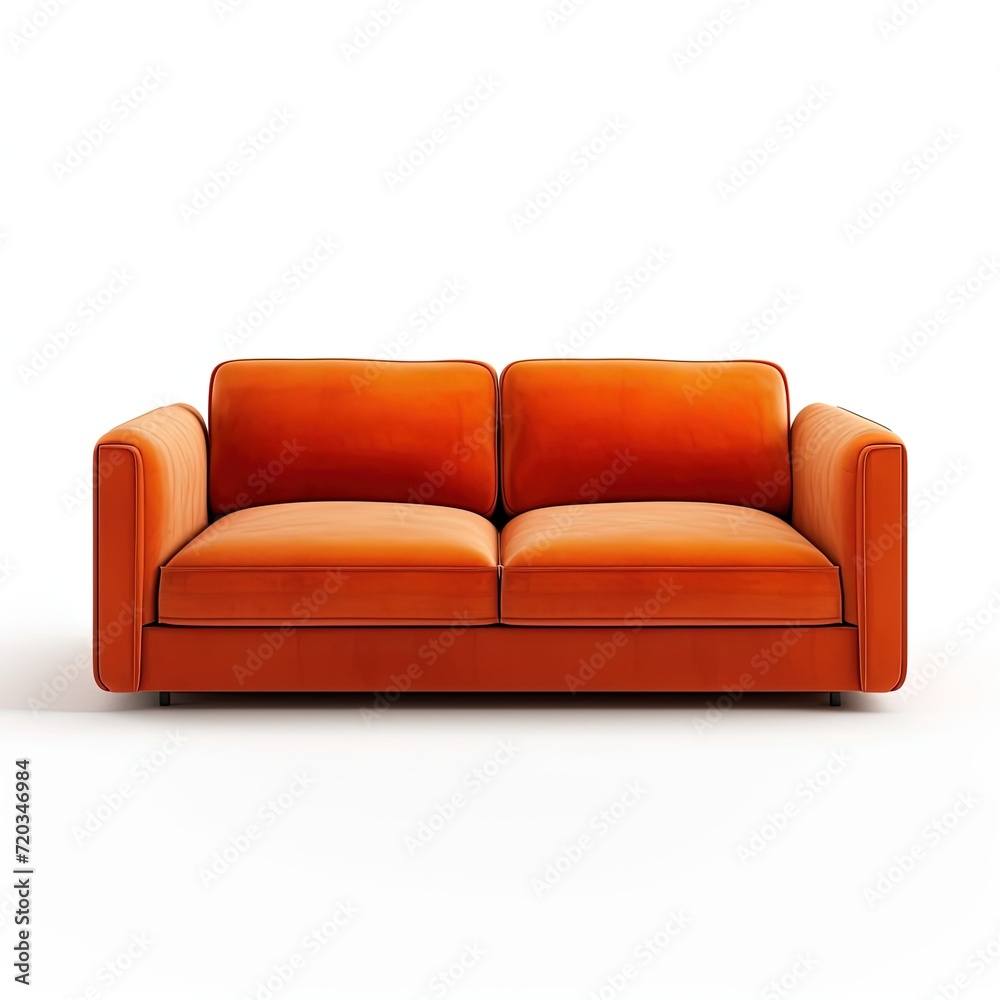 modern orange textile sofa isolated on white modern orange textile sofa isolated on white