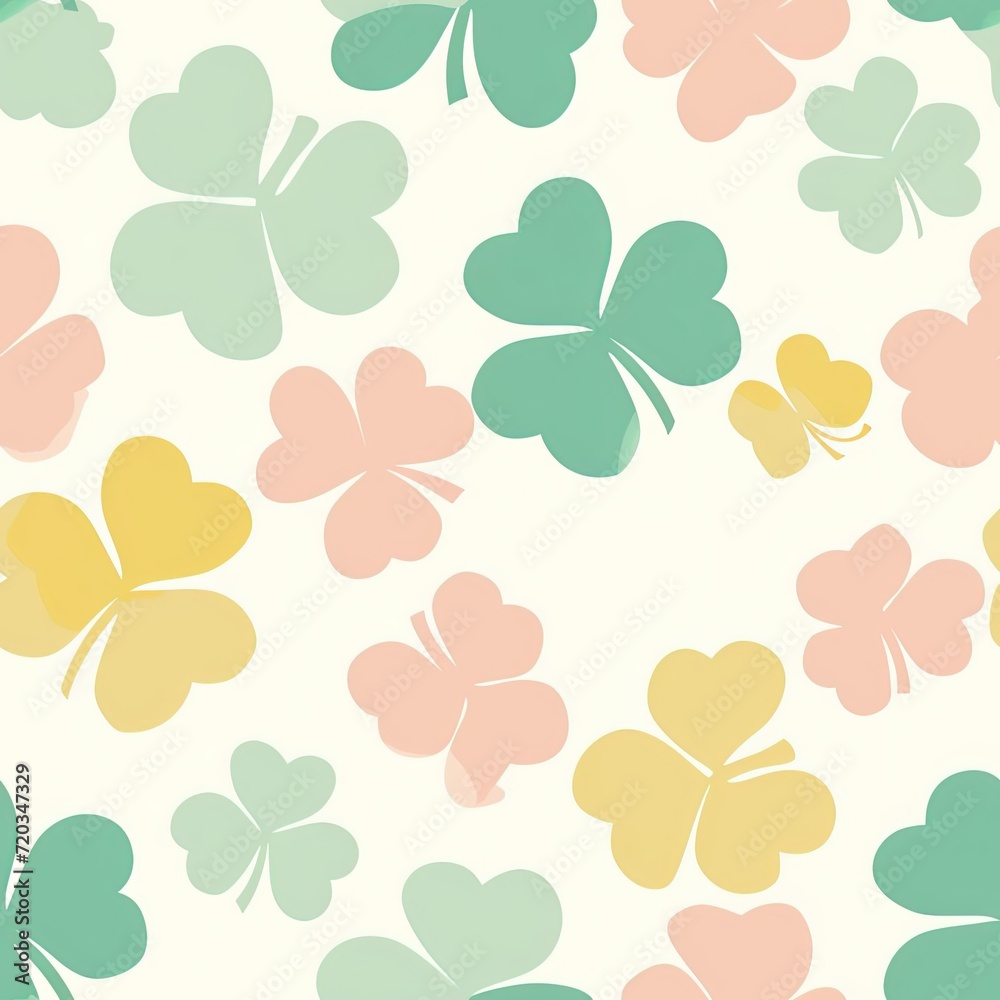 pattern vector clovers pastel colors