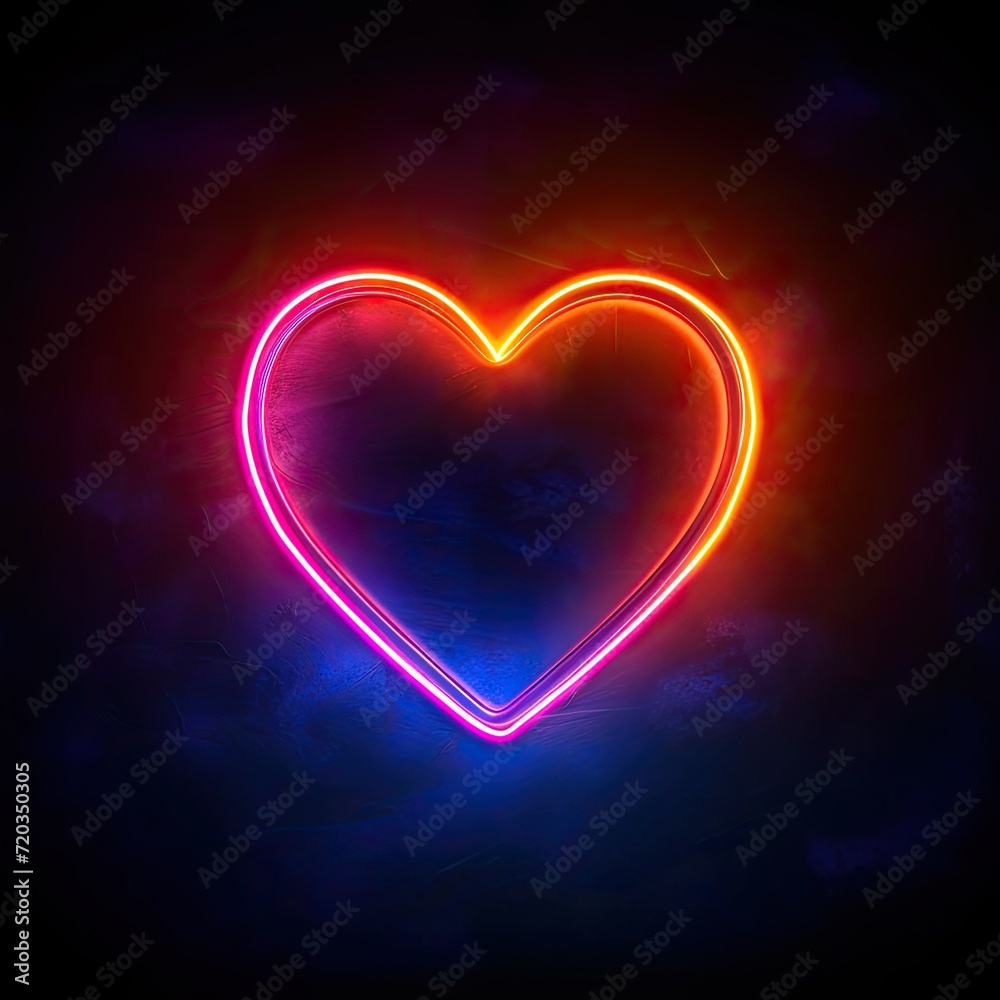 neon heart at night neon heart at night