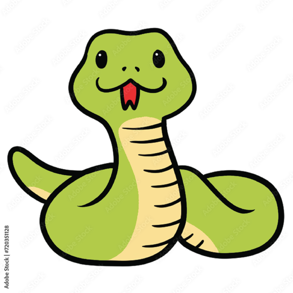 Fototapeta premium Cute Cartoon Snake