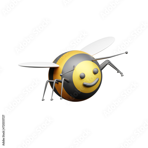 Bee 3d icon illustration or Realistic Bee 3d illustration