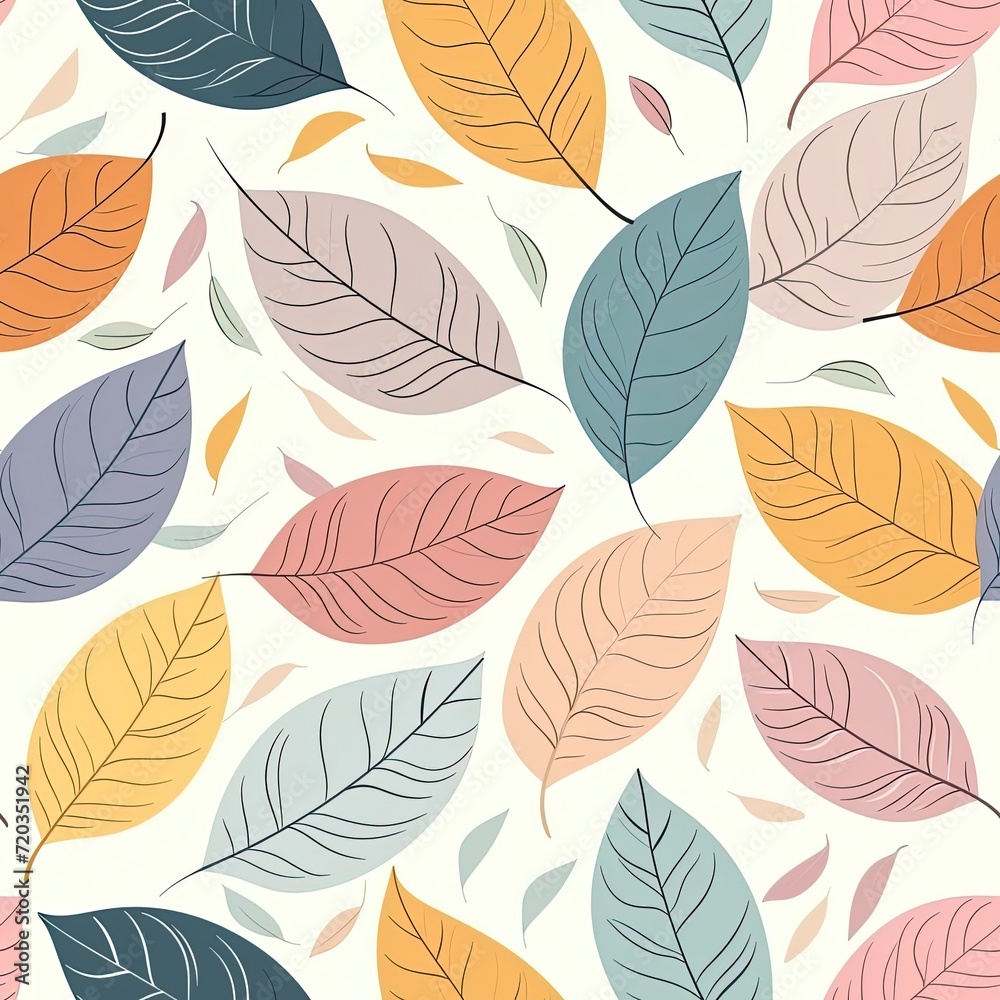 pattern vector leaves pastel colors
