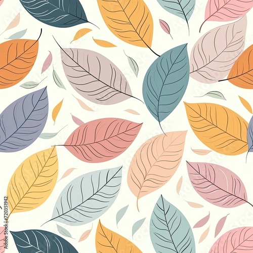 pattern vector leaves pastel colors