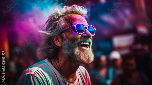 Cheerful man at the festival of colors Holi © Diana Zelenko