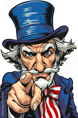 Cartoon image of uncle sam. Generative AI