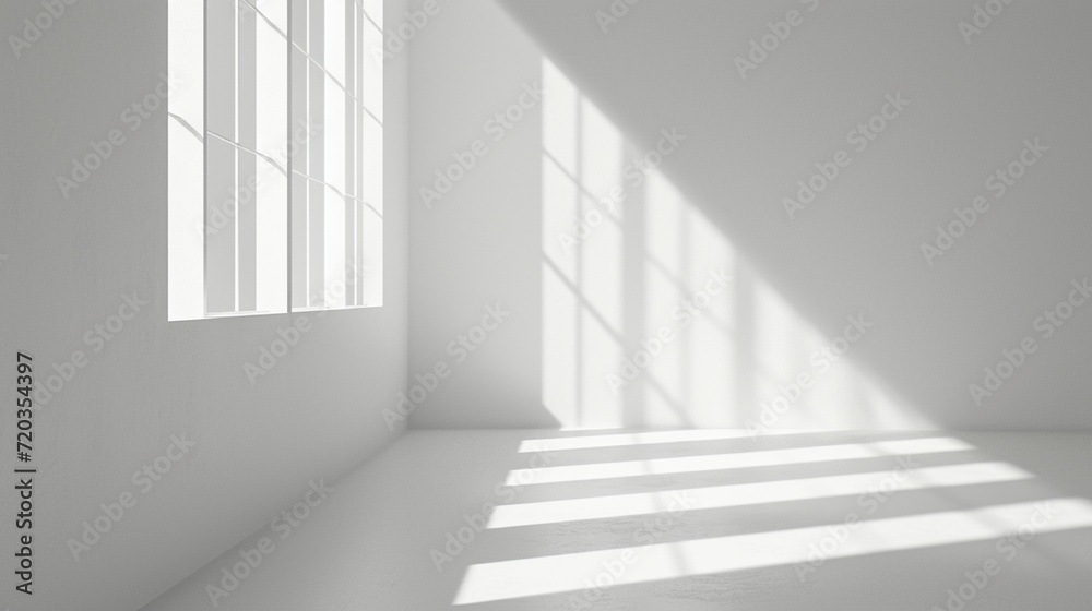 Obraz premium empty white room with window and light