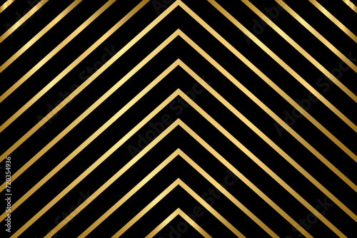 Abstract golden triangles on a black background. Elegant pattern. Suit for cover, wallpaper, desktop, header, banner, presentation, poster, website. Vector illustration