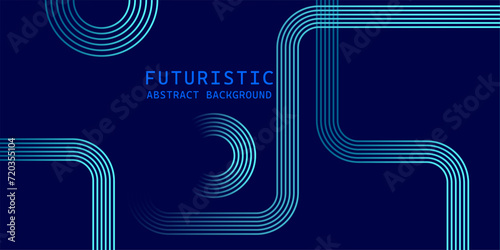 Abstract blue lines on a dark blue background. Elegant pattern. Suit for cover, wallpaper, desktop, header, banner, presentation, poster, website. Vector illustration