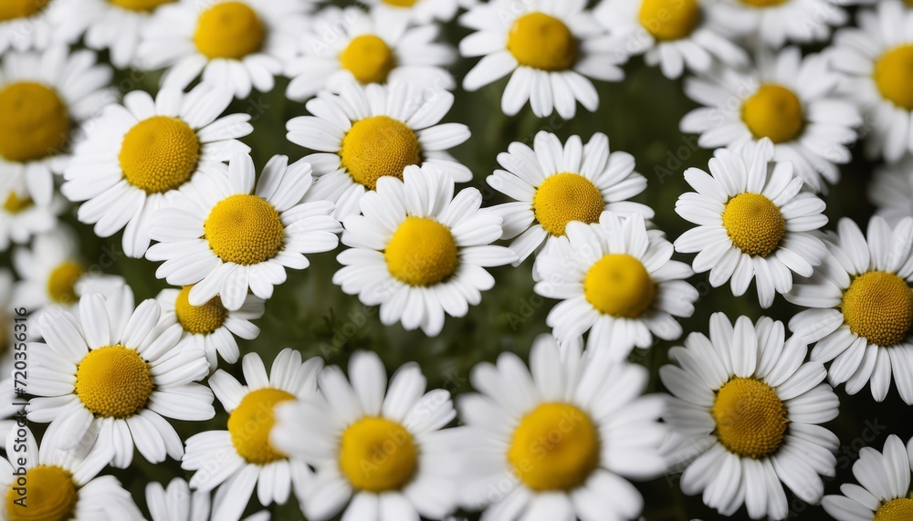 A field of white and yellow flowers