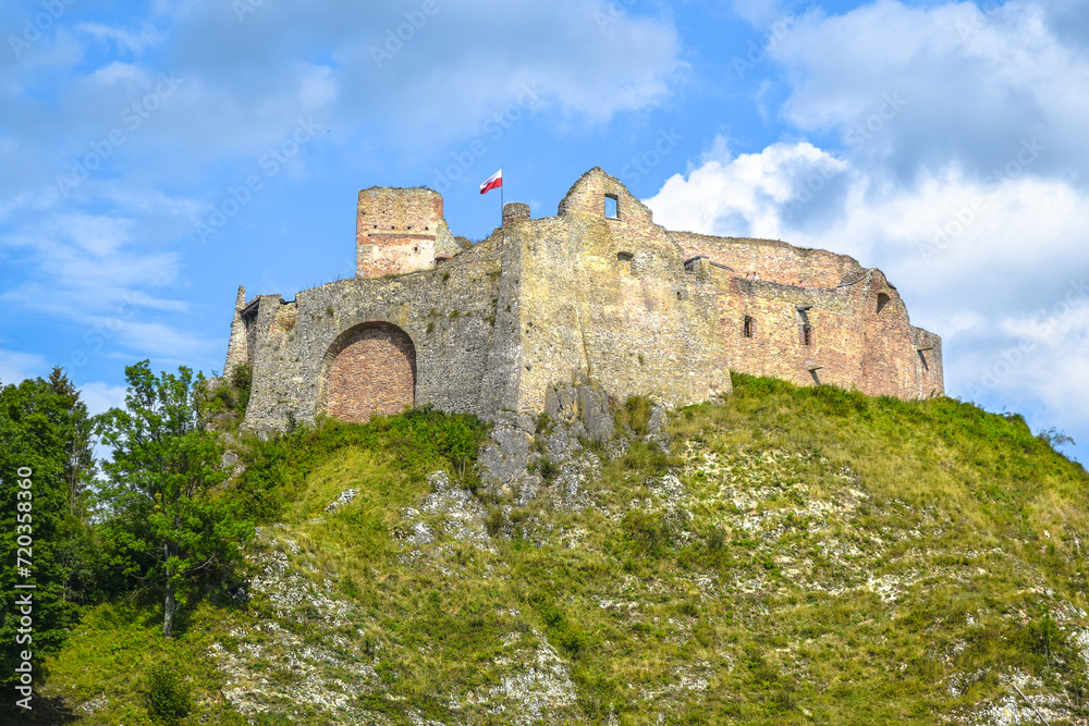 Ruins of the Gothic castle in Czorsztyn, Poland.