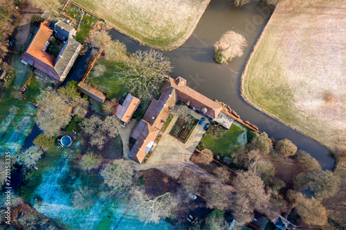 Aerial view of a castle