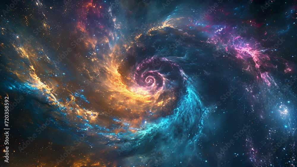 Glowing neon stars and cosmic dust merge to create a breathtaking spiral galaxy a reminder of the vastness of the universe. Glowing neon stars and cosmic dust merge to create a breathtaking spiral galaxy a reminder of the vastness of the universe.