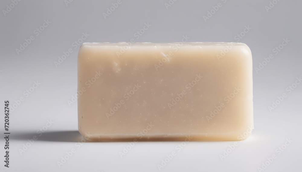 A white soap bar on a white background A white soap bar on a white background