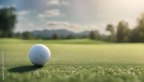 golf ball on the green ground