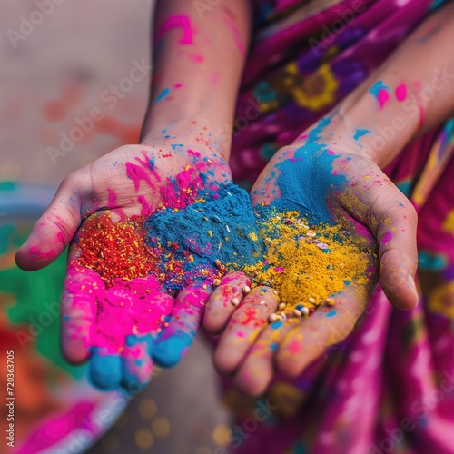 Holi festival celebration with colorfull powder