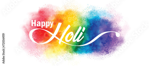 Happy Holi Festival Of Colors Illustration Of Colorful Gulal For Holi, In Hindi Holi Hain Meaning Its Holi photo