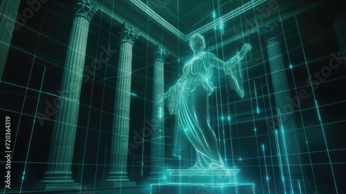 The hologram of the sculpture of Themis © cherezoff