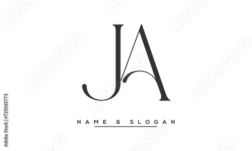 JA,  AJ,  J,  A  Abstract  Letters  Logo  Monogram photo