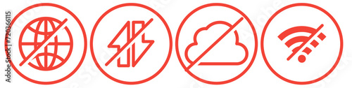 disconnect icon, offline icon, no internet connection icon
