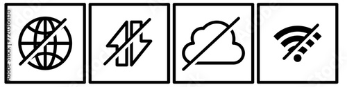 disconnect icon, offline icon, no internet connection icon