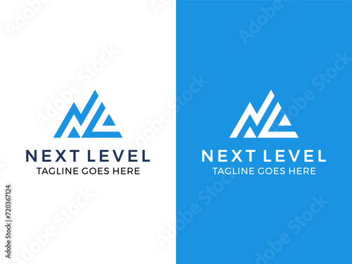 Next level triangle logo design vector template  photo