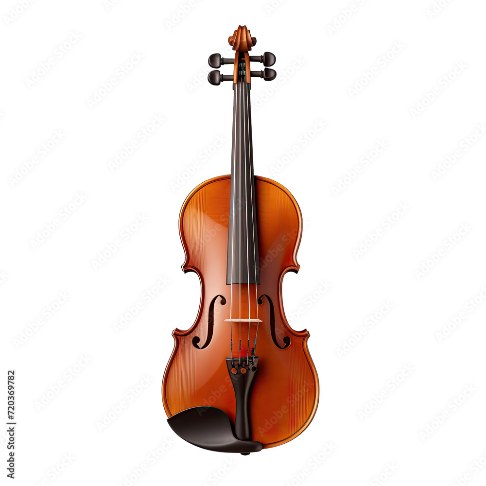 A Finely Crafted Violin Its Strings Prepared for a Beautiful Melody.. Isolated on a Transparent Background. Cutout PNG. A Finely Crafted Violin Its Strings Prepared for a Beautiful Melody.. Isolated on a Transparent Background. Cutout PNG.