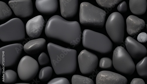 A pile of dark grey rocks
