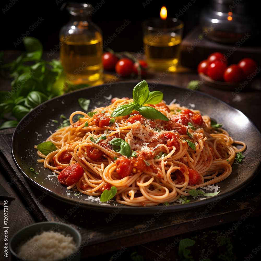 spaghetti with tomato sauce