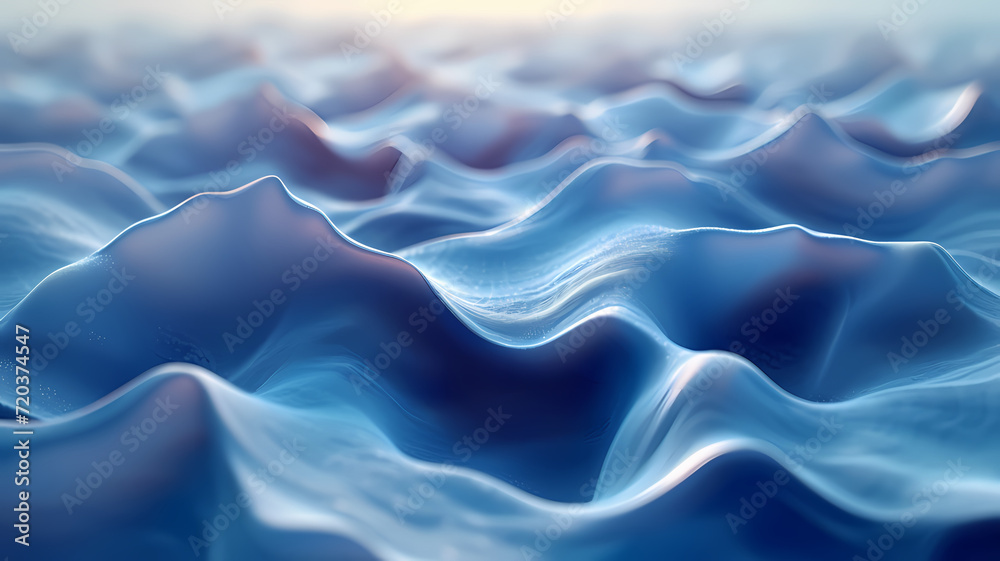 Fototapeta premium Elegant Blue Abstract Wave Rippling Gently in a Studio Setting Background