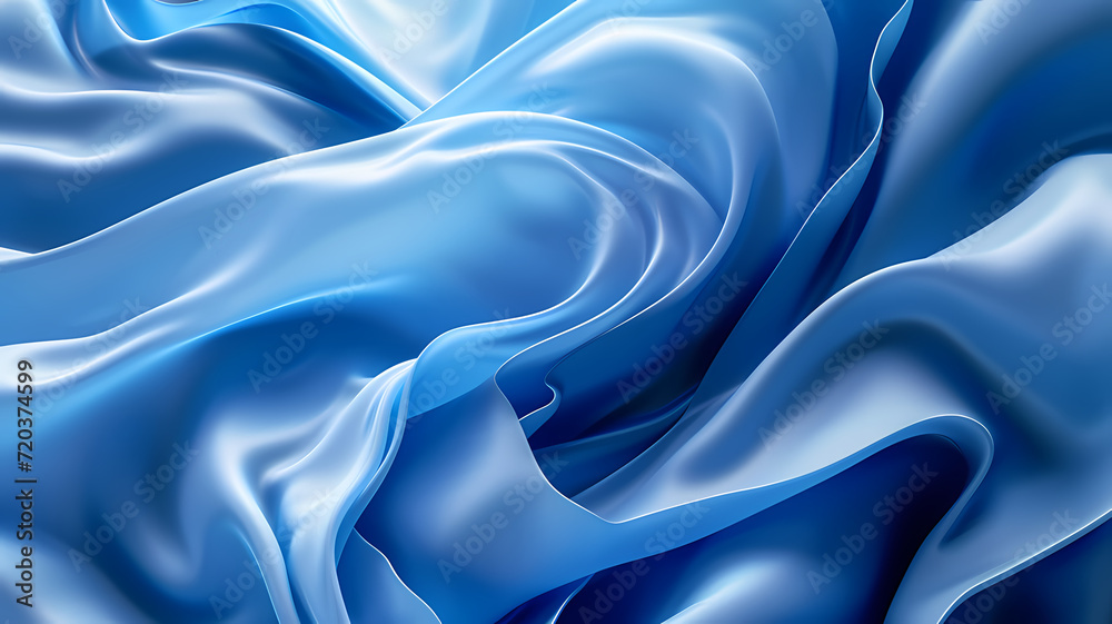 Elegant Blue Abstract Wave Rippling Gently in a Studio Setting Background