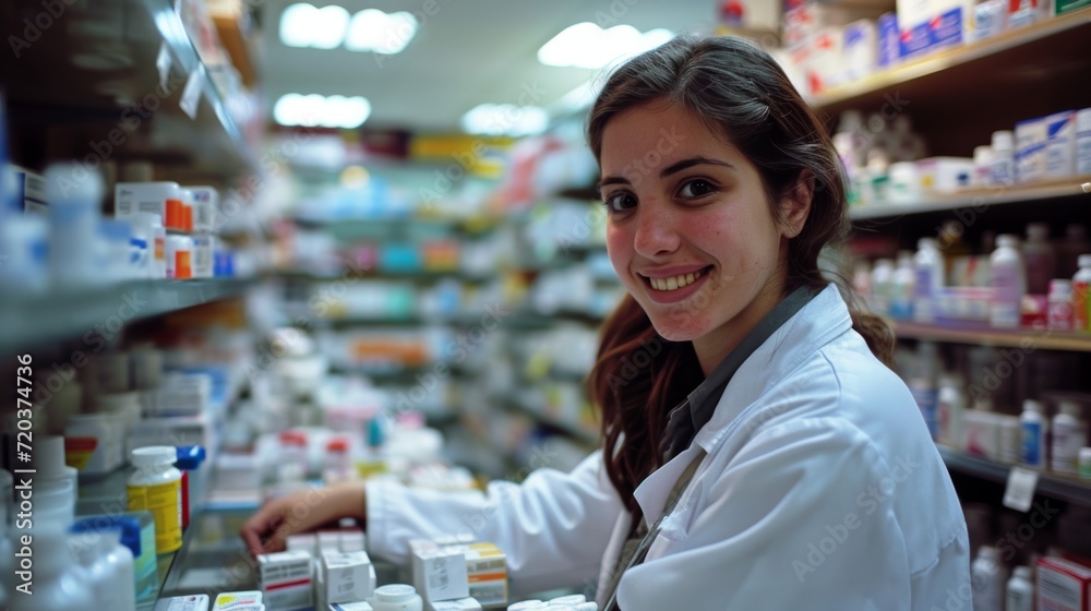 Confident Female Pharmacist in Pharmacy