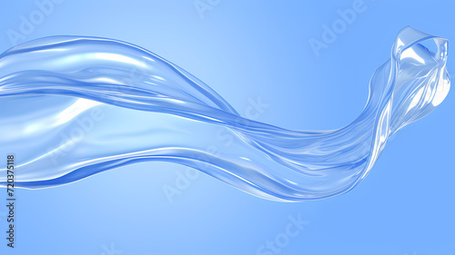 Abstract Blue Waves Flowing Gracefully Background Illustration
