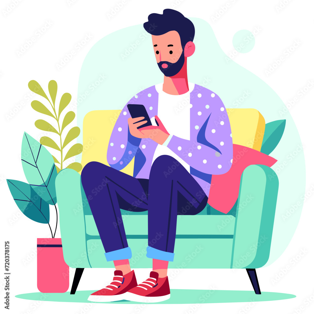 person sitting on a sofa