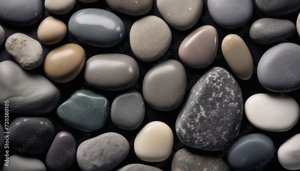 A collection of rocks in different colors and sizes