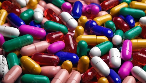 A pile of colorful pills