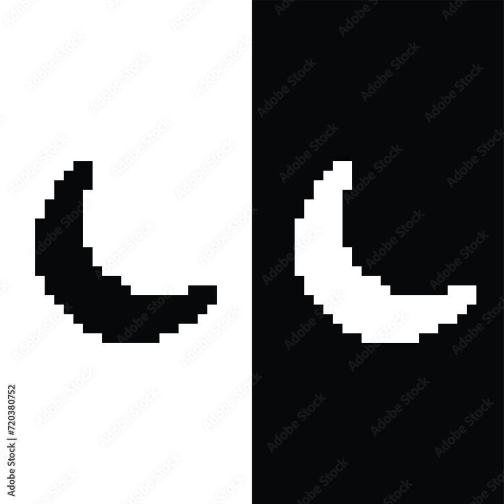  pixel art moon  icon vector 8 bit game  company logo template 
