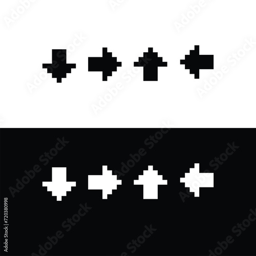 arrow  pixel art icon vector 8 bit game  company logo template 