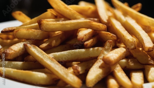 A plate of golden french fries
