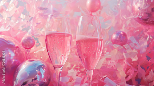pink champagne celebration party