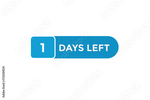 1days, left countdown to go one time template,1  day countdown left banner label button
