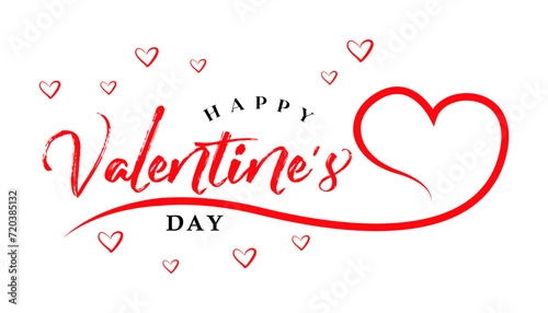 Happy Valentine's day text lettering typography poster background Vector illustration.