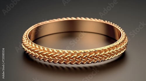 Gold bracelet isolated on background. 3d rendering - illustration