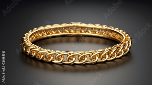 Gold bracelet isolated on background. 3d rendering - illustration