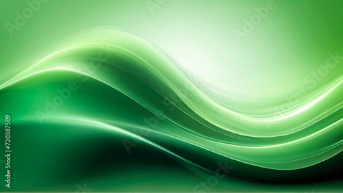 Smooth Flowing Green and White Wave Design with Abstract Energy Patterns
