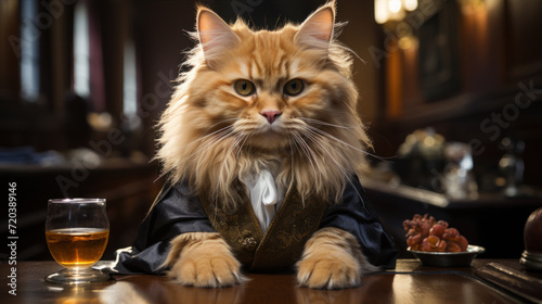 Orange Cat in suit uniform Judges Authority A judge